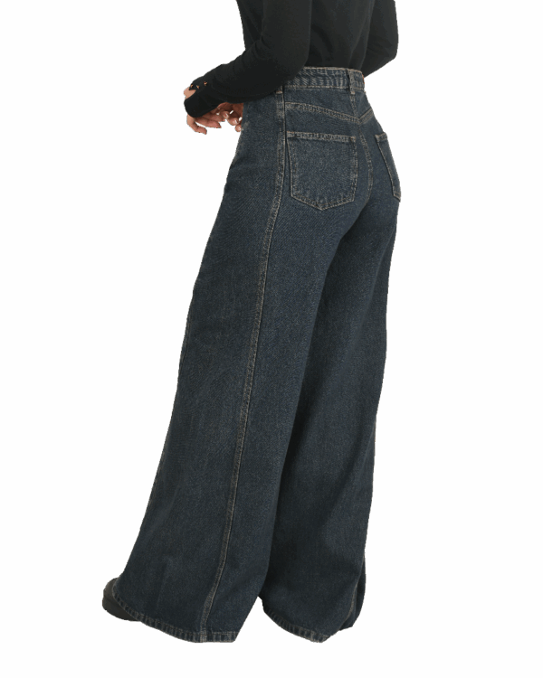 شلوار شافل سرمه ای کثیف - Image 2