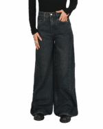 شلوار شافل سرمه ای کثیف - Image 3