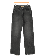 شلوار جین زاپدار ذغالی نیم بگ