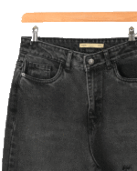 شلوار جین زاپدار ذغالی نیم بگ - Image 2