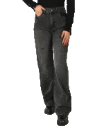 شلوار جین زاپدار ذغالی نیم بگ - Image 5