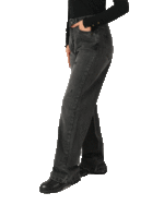 شلوار جین زاپدار ذغالی نیم بگ - Image 4