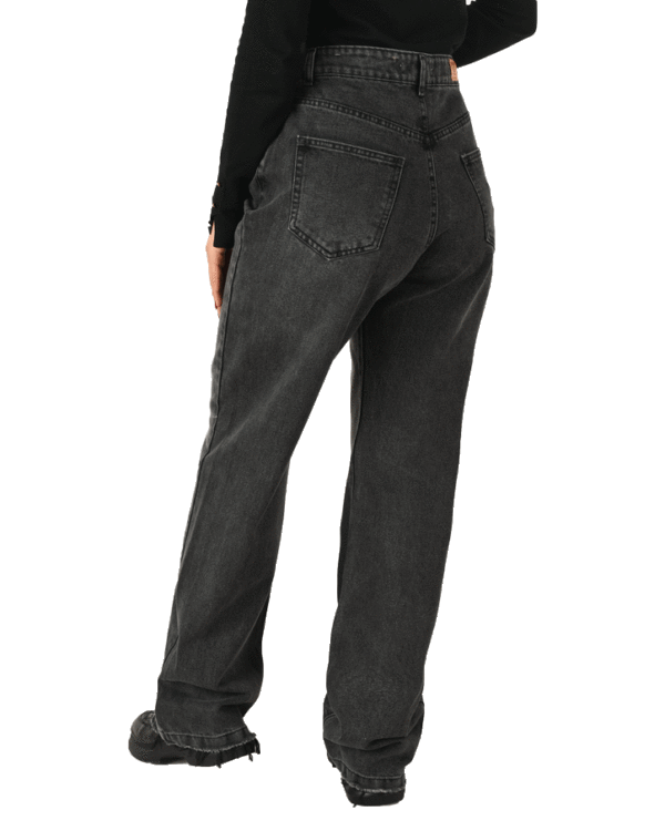 شلوار جین زاپدار ذغالی نیم بگ - Image 3