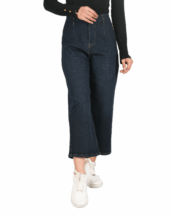 شلوار جین واید لگ سرمه ای - Image 2