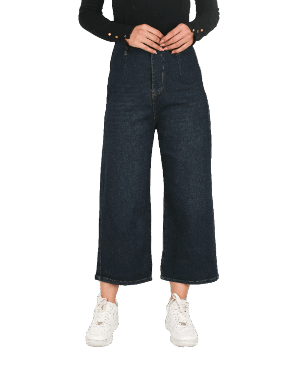شلوار جین واید لگ سرمه ای - Image 3