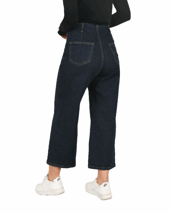 شلوار جین واید لگ سرمه ای - Image 5