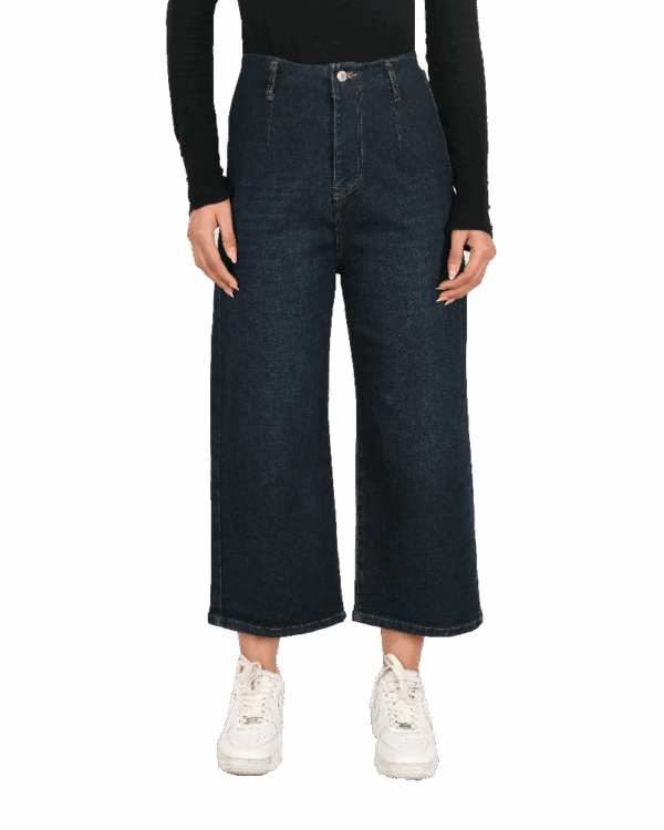 شلوار جین واید لگ سرمه ای - Image 6