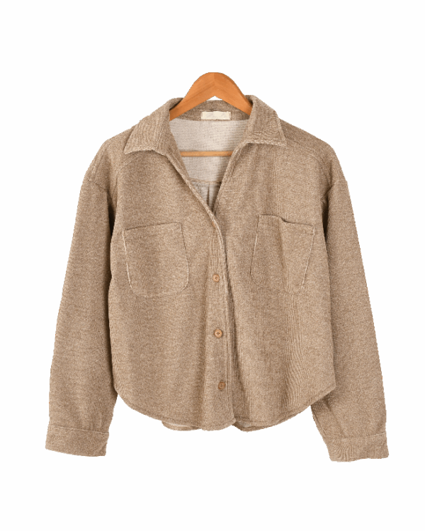 شومیز مخمل کبریتی دو جیب - Image 1