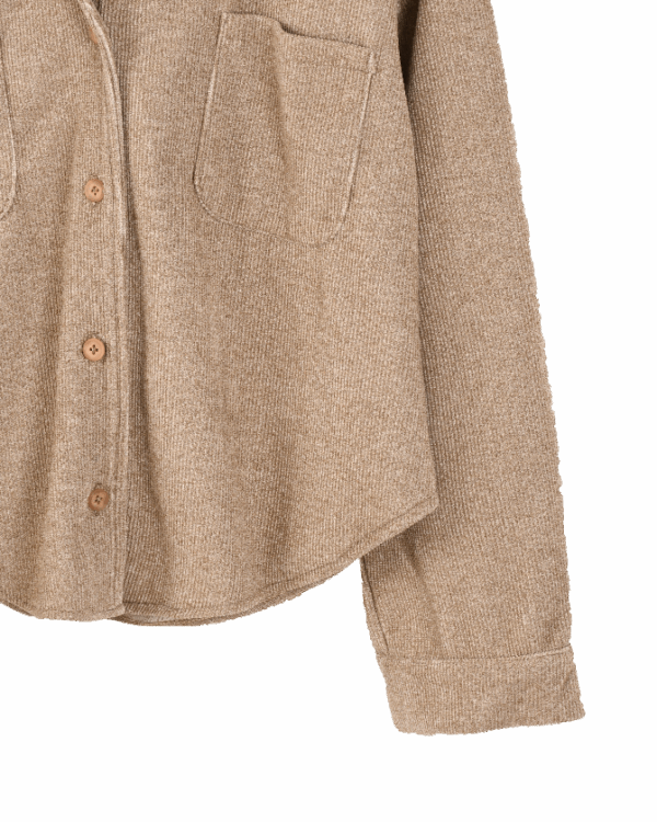 شومیز مخمل کبریتی دو جیب - Image 4