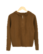 بافت نیم زیپ کلاه دار