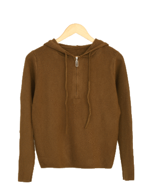 بافت نیم زیپ کلاه دار