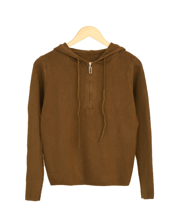 بافت نیم زیپ کلاه دار - Image 1