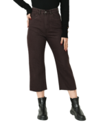 شلوار جین واید پایین کات قهوه ای - Image 3