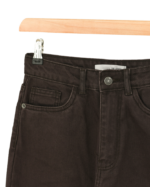 شلوار جین واید پایین کات قهوه ای - Image 5