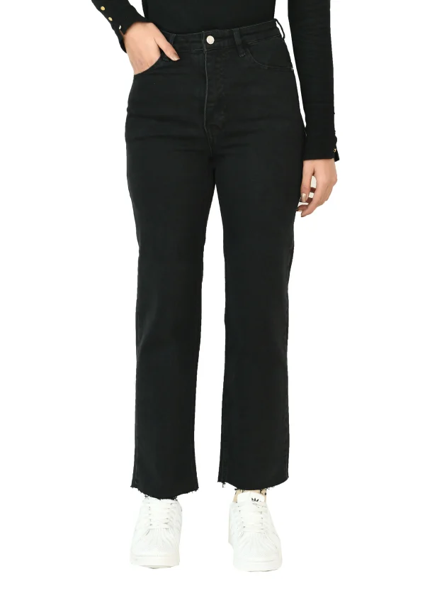 شلوار واید پایین کات مشکی - Image 3