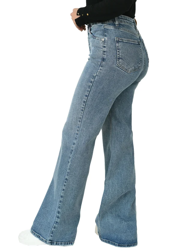 شلوار جین بگ آبی متوسط - Image 3