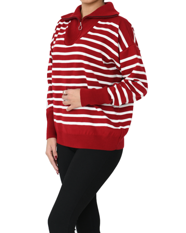 بافت نیم زیپ راه راه - Image 7