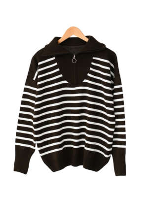 بافت نیم زیپ راه راه