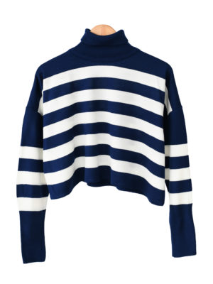 بافت یقه اسکی راه راه کراپ