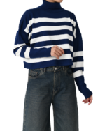 بافت یقه اسکی راه راه کراپ - Image 5