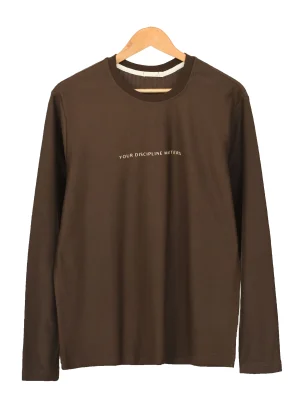 بلوز مردانه یقه گرد آستین بلند طرح دار