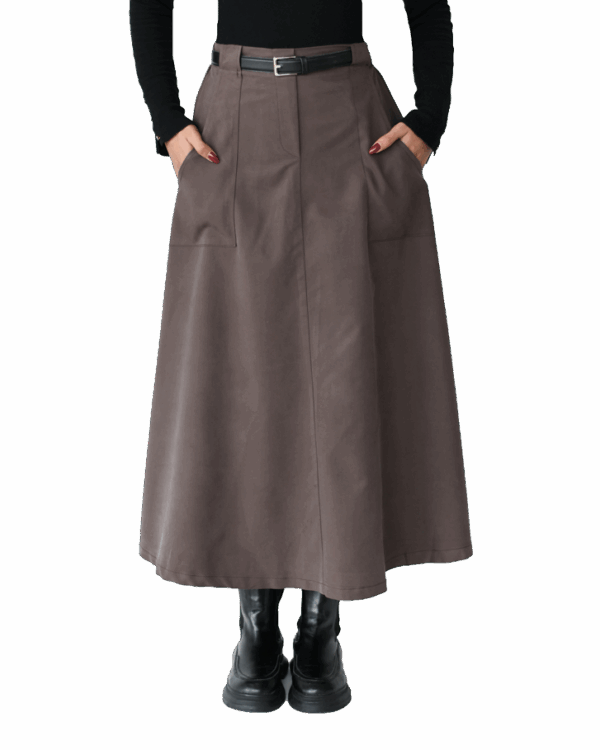 دامن کمربند دار دو جیب - Image 8