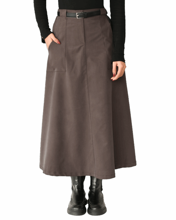 دامن کمربند دار دو جیب - Image 4