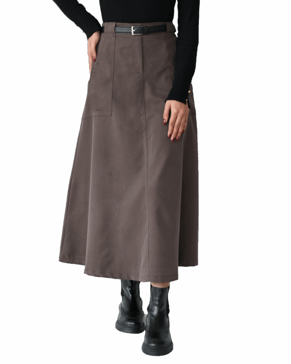دامن کمربند دار دو جیب - Image 5