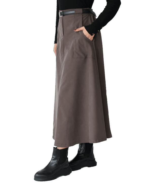 دامن کمربند دار دو جیب - Image 6