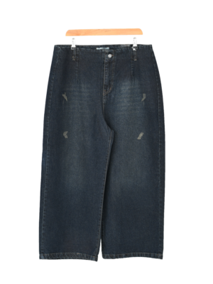 شلوار واید لگ سرمه ای تیره سایز بزرگ