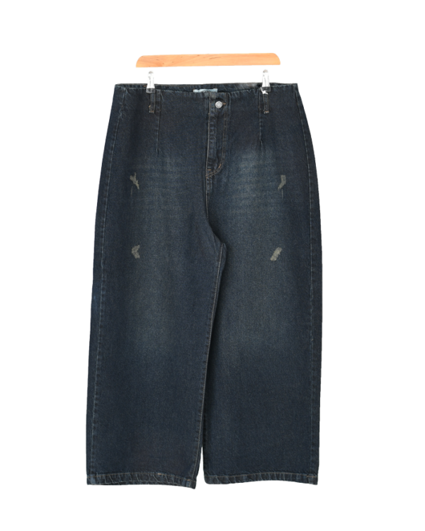 شلوار واید لگ سرمه ای تیره سایز بزرگ - Image 1