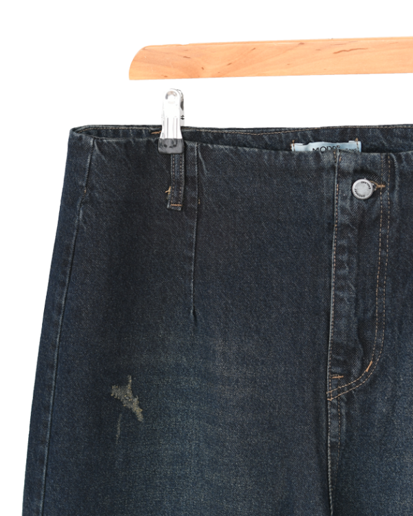 شلوار واید لگ سرمه ای تیره سایز بزرگ - Image 3