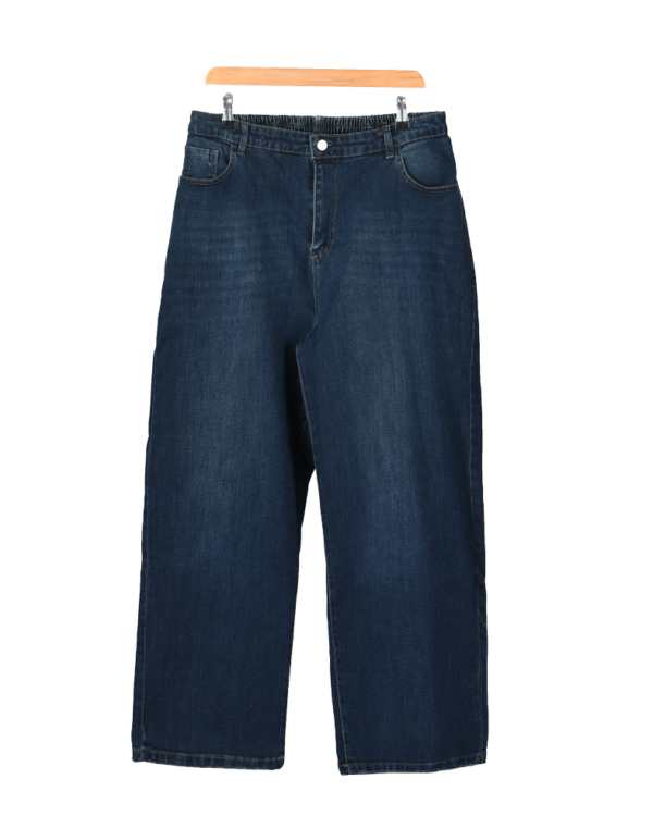 شلوار جین بگ سرمه ای سایز بزرگ - Image 1