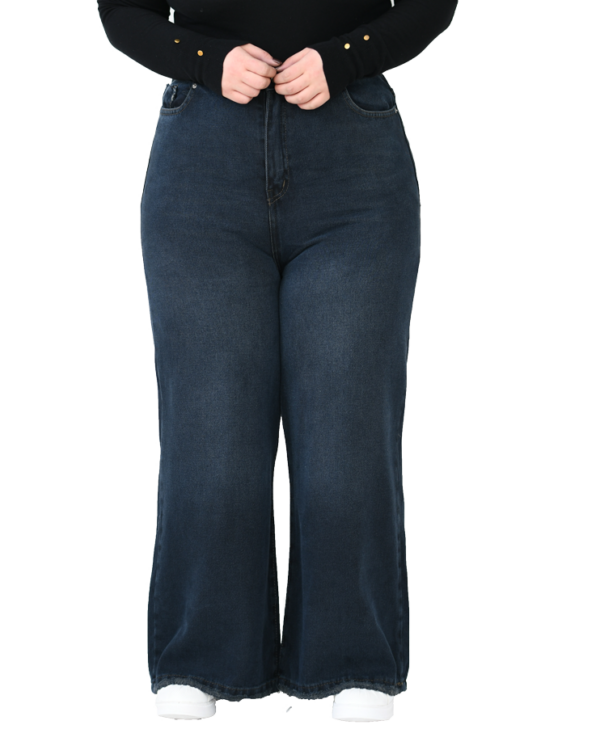 شلوار جین بگ سرمه ای سایز بزرگ - Image 3