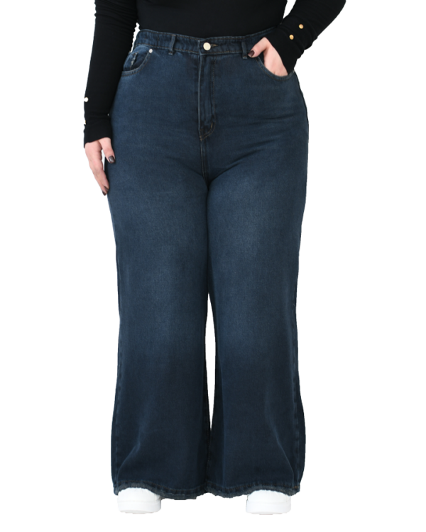 شلوار جین بگ سرمه ای سایز بزرگ - Image 4