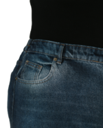 شلوار جین بگ سایز بزرگ آبی تیره - Image 4