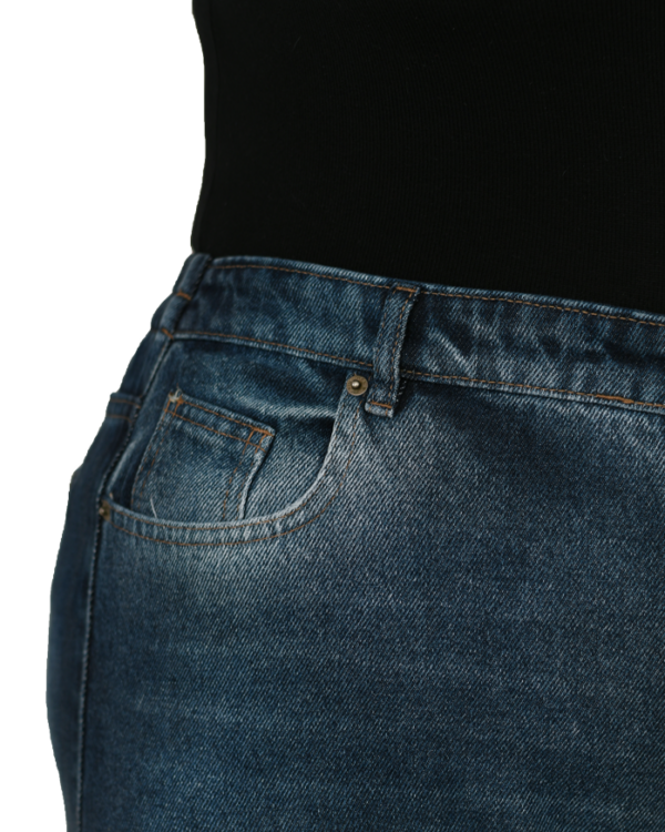 شلوار جین بگ سایز بزرگ آبی تیره - Image 4