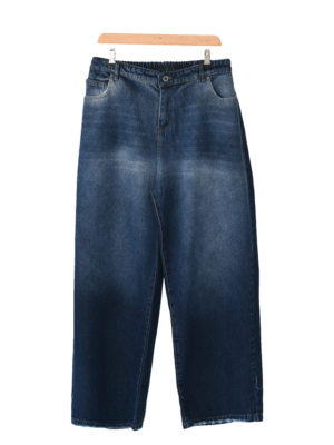 شلوار جین بگ سایز بزرگ آبی تیره