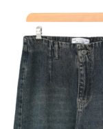 شلوار جین واید لگ آبی کثیف سایز بزرگ - Image 2