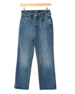 شلوار جین واید پایین کات آبی