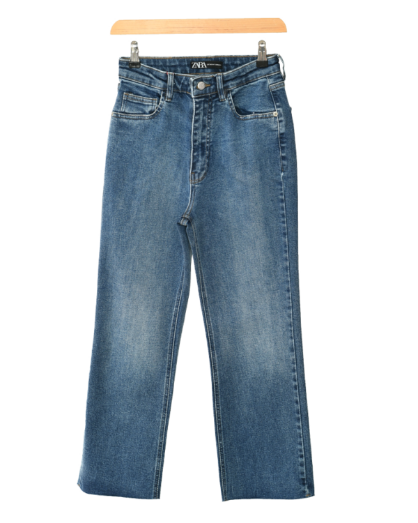 شلوار جین واید پایین کات آبی - Image 1