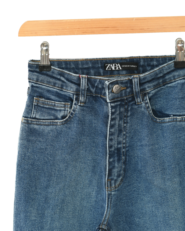 شلوار جین واید پایین کات آبی - Image 7