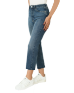 شلوار جین واید پایین کات آبی - Image 5