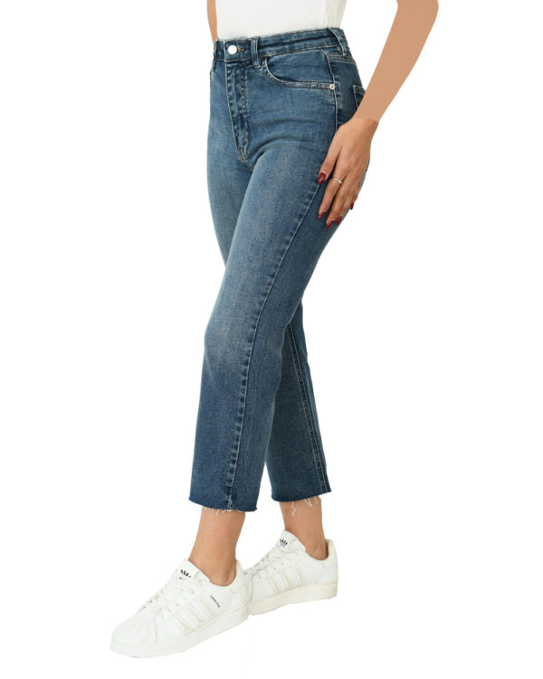 شلوار جین واید پایین کات آبی - Image 5