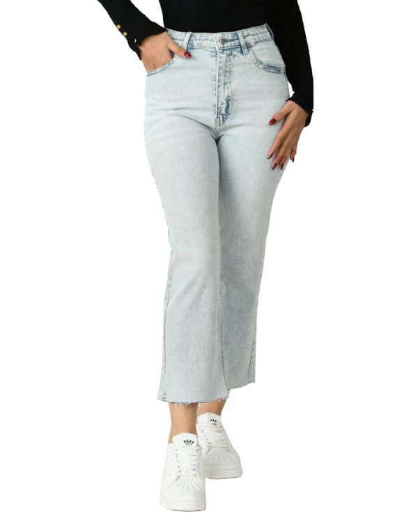 شلوار جین پایین کات آبی روشن - Image 2