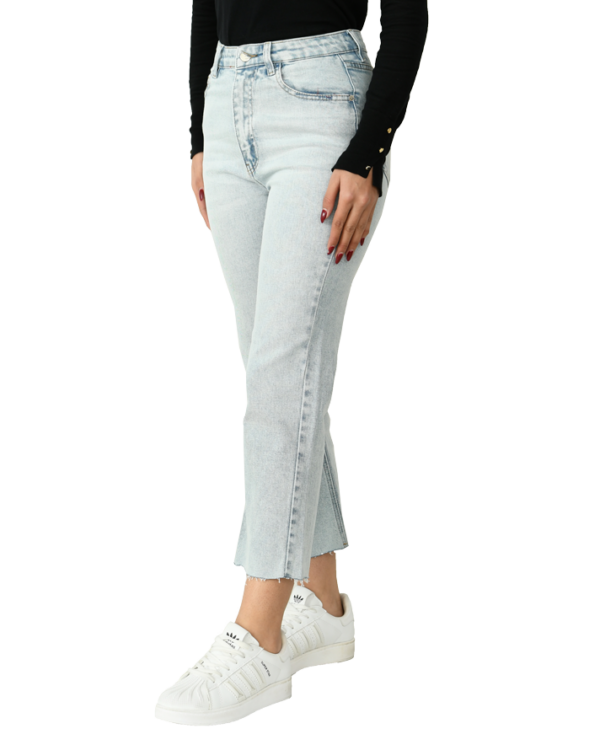 شلوار جین پایین کات آبی روشن - Image 3