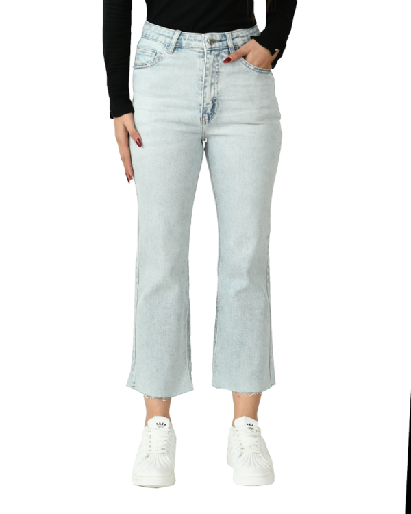 شلوار جین پایین کات آبی روشن - Image 5