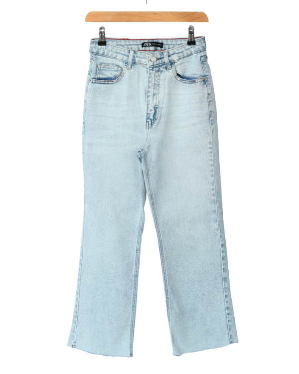 شلوار جین پایین کات آبی روشن - Image 1