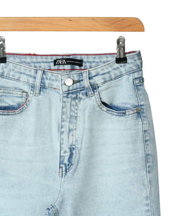 شلوار جین پایین کات آبی روشن - Image 6