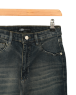 شلوار جین واید پایین کات سرمه ای کثیف - Image 2